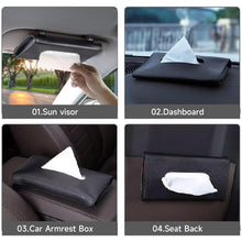 Automobile Car Sunshade Paper Towel Box – Faux Leather Tissue Holder for Car Interior