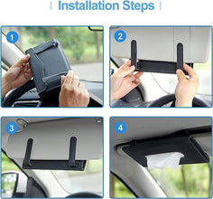 Automobile Car Sunshade Paper Towel Box – Faux Leather Tissue Holder for Car Interior