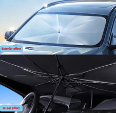 Universal Car Sunshade Umbrella – Foldable Windshield Cover with Buckle Closure (Black, Pack of 1)