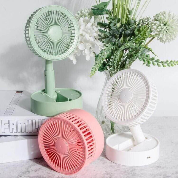 Foldable & Portable Pedestal Fan for Home, Office & Outdoor Use - Adjustable Height Telescopic Rechargeable Standing Fan