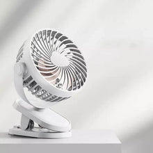 Portable Super Airflow Silent USB fan with 360° rotation and clip-on design, ideal for home and travel.