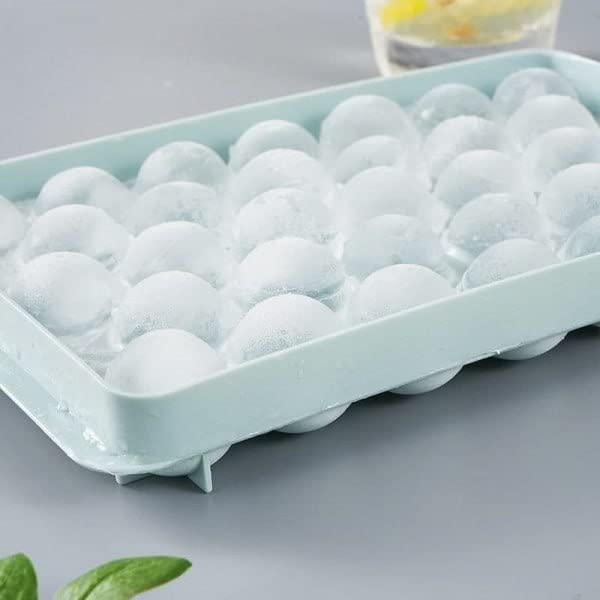 Plastic Reusable Flexible Round Ice Cube Tray – 33-Cavity Mini Mold for Whiskey & Cocktails