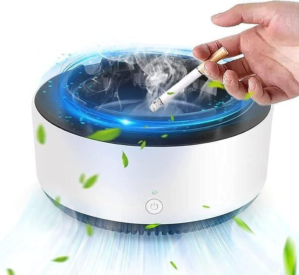 Smart Smokeless Air Purifier Ashtray – 2-in-1 Indoor & Outdoor Ashtray with Filter | Odor-Free, Rechargeable, Multifunctional Design
