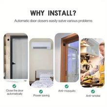 Smart Automatic Door Closer – Adjustable, No-Drill Surface Mount with Sensor (Pack of 1)