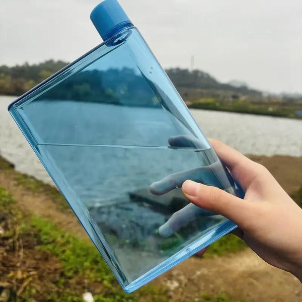 Portable Flat Water Bottle for Travel – Sleek, Lightweight & Space-Saving Design (Random Colour)
